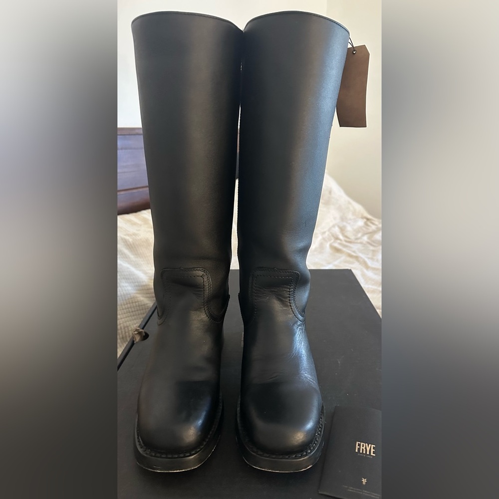 Frye Black Campus Boots Extended Calf 14L - Picture 11 of 14